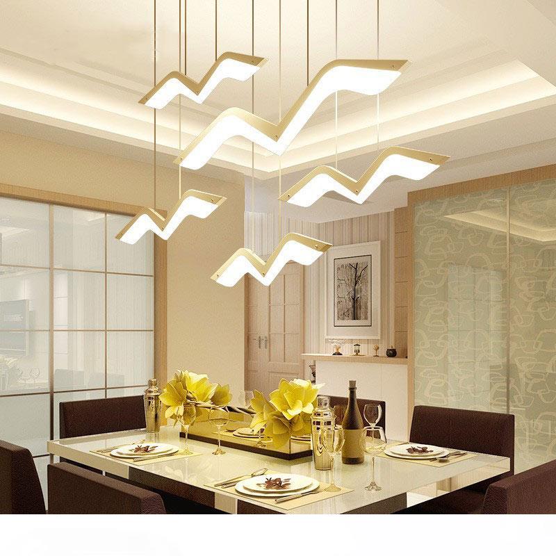 1 2 3 4 5 Pieces Seagull Hanging Light Modern Design AC 90-260V LED Ceiling Lamp Minimalist Bedroom Study Bar Lighting