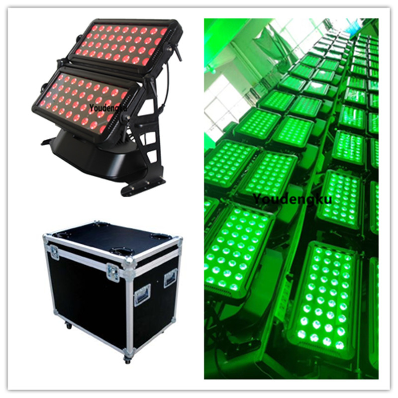 1 piece with Flightcase IP65 LED Wall Washer featuring 72 units of 18W 6-in-1 RGBWA UV outdoor stage and city color lighting