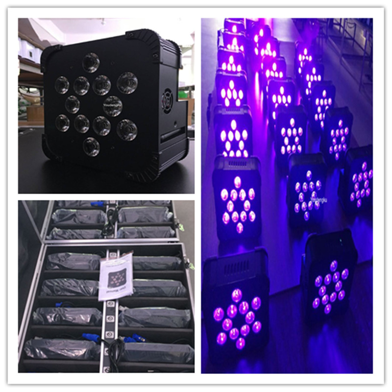 10 affordable wireless DMX battery-powered flat LED par cans (12*18W) with charging case for bar uplighting