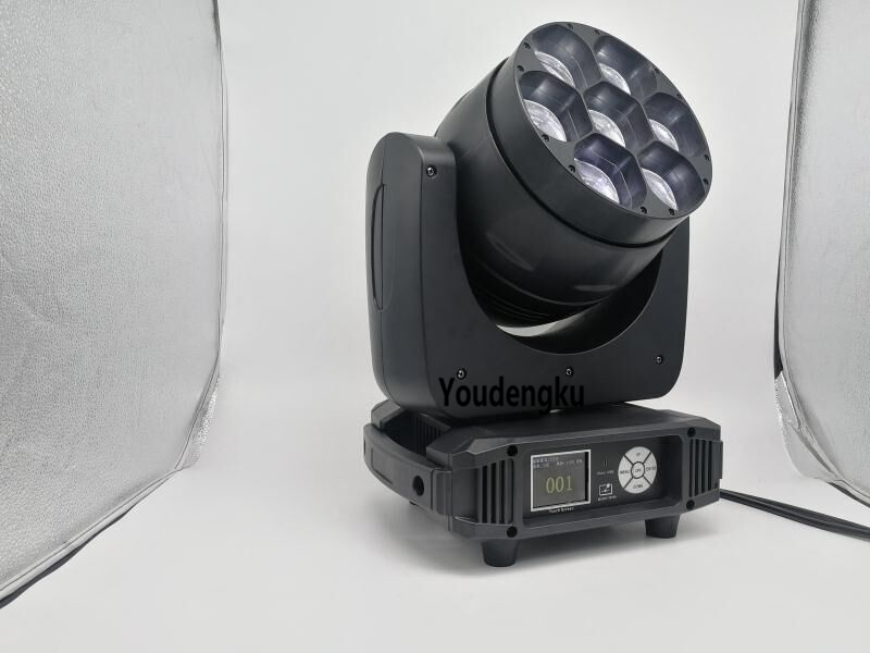 10 compact China-made moving head lights, 7X40W quad LED with RGBW, DMX-controlled zoom wash beam