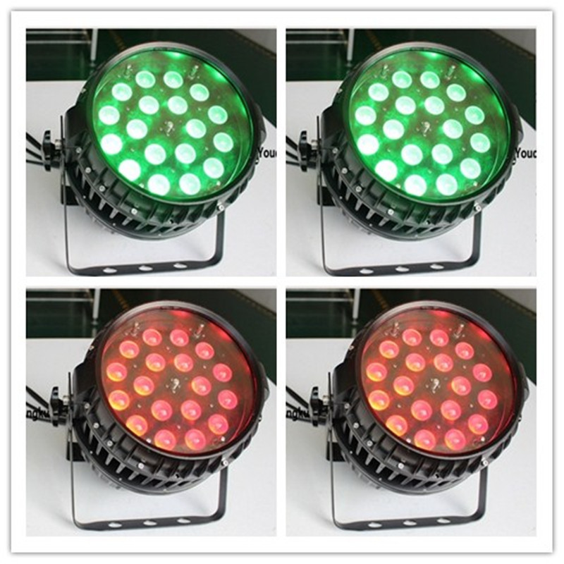 10 DMX512 LED par 64 lights with 18x15W 5-in-1 waterproof RGBWA zoom function for outdoor use