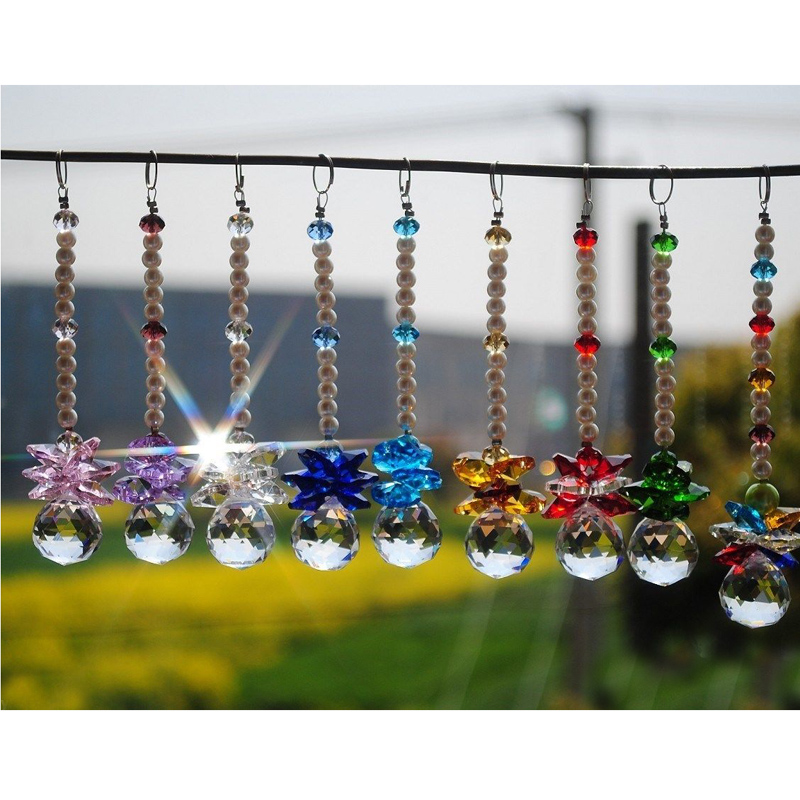10 hanging crystal balls for window decor, 20mm feng shui suncatchers, angel ornaments and gifts