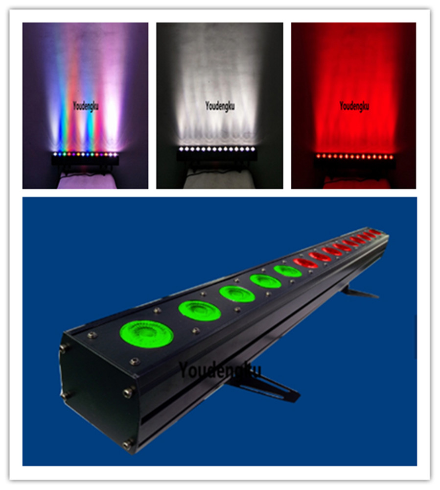 10 multi-color 14x15W 5-in-1 slim flat RGBWA LED wall washers with DMX