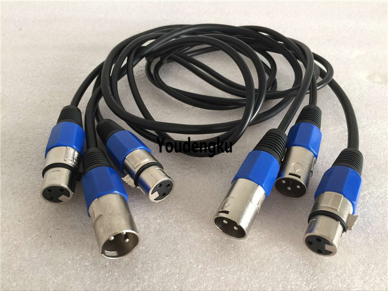10 non-waterproof 1m XLR male to female cables for moving head, LED par, and wall washer lights
