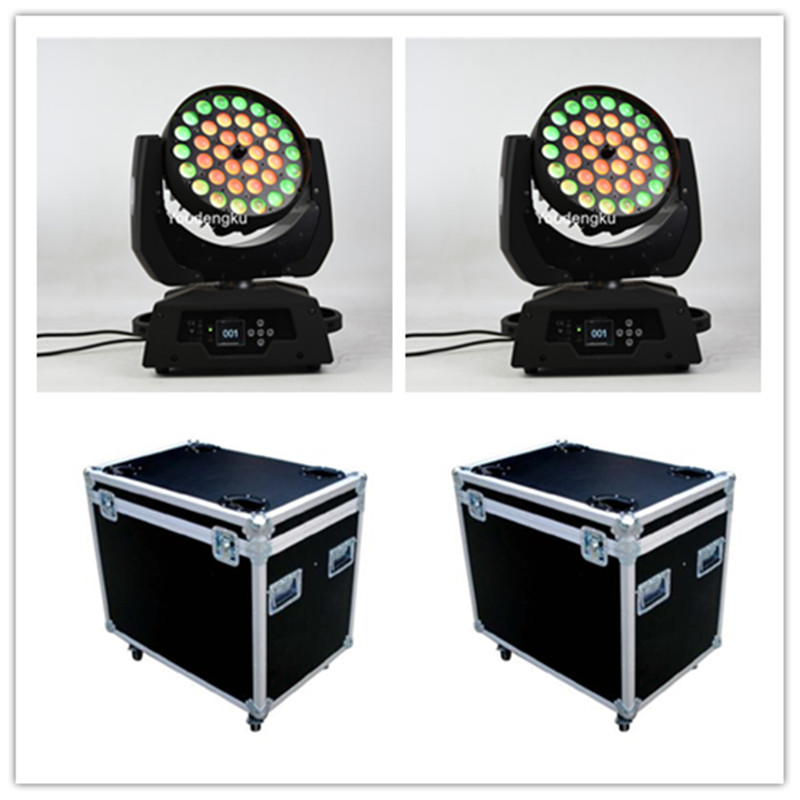 10 pcs 360W wash LED zoom moving head lights with 36x10 RGBW 4-in-1 LEDs and 3-zone ring control, includes case