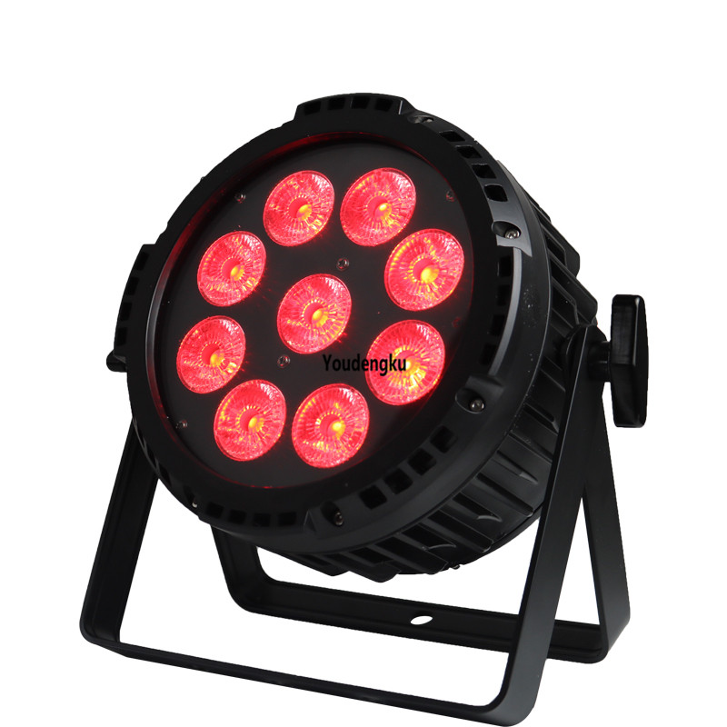 10 rechargeable wireless 9x10W LED PAR 4-in-1 RGBW battery-powered DMX outdoor waterproof flat PAR 64 lights