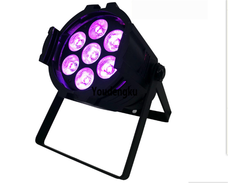 10 RGBWA UV LED uplights with DMX control, 7x18W power, stage par 64 can, 6-in-1 par light