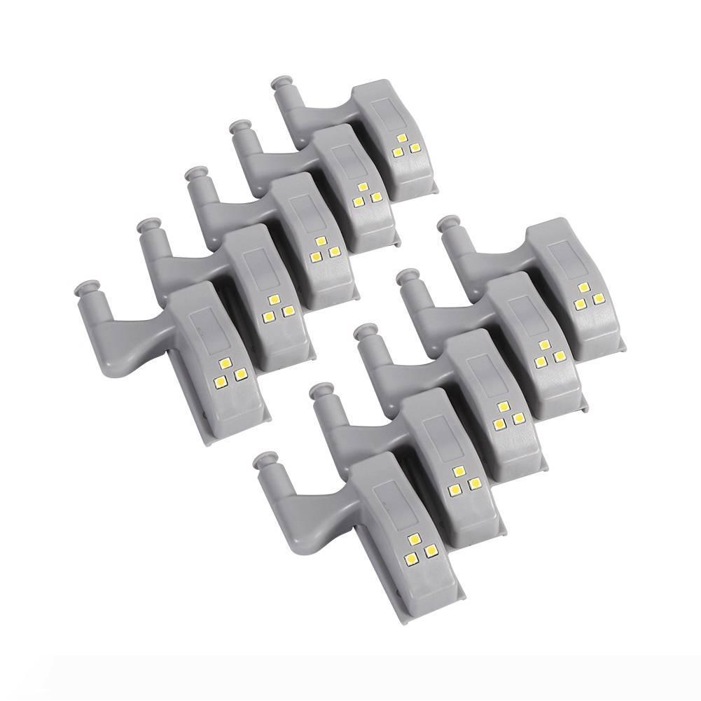 10 universal LED hinge lights for cabinets, wardrobes and kitchen cupboards