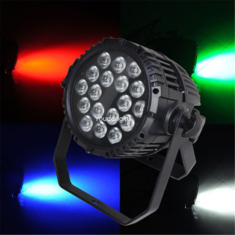 10 waterproof LED par lights with RGBW 4in1 18x10W and 64 cans, IP65 rated for outdoor use in Guangzhou