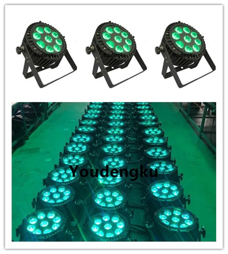 10 waterproof outdoor slim RGBW LED par can lights, 9x12W, 64 pieces