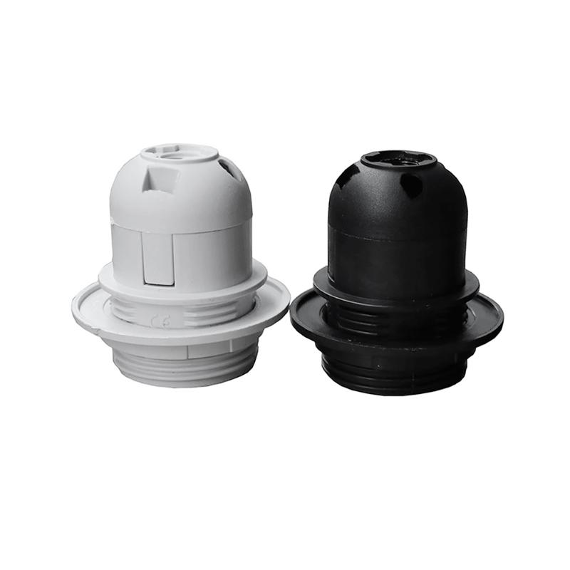 10 white E27 bulb holders with pendant ceiling lamp covers