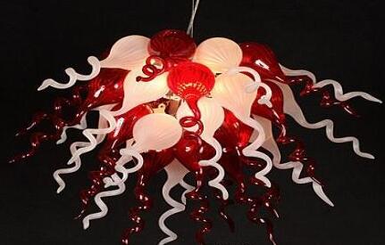 100% blown white and red lamps chandeliers with modern AC 110v-240v LED lighting, stylishly designed fashionable art decor crystal chandelier