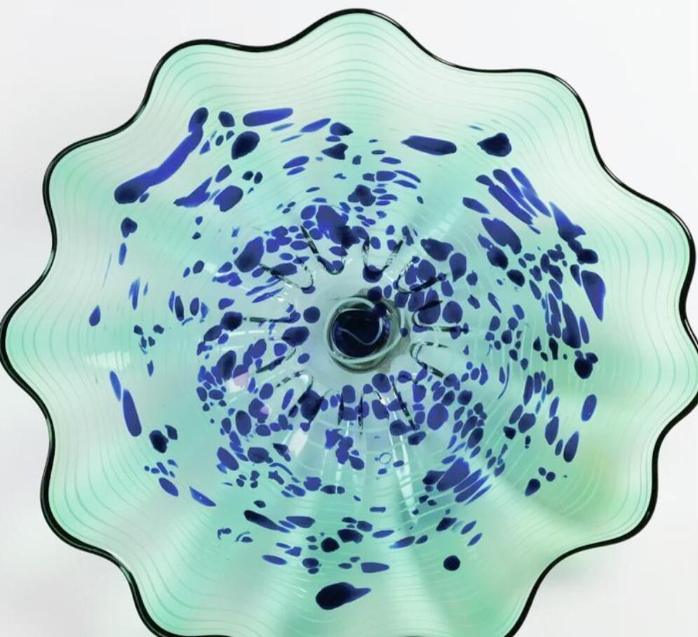 100% handcrafted blown glass hanging plates with scalloped edges, Murano-style wall sconces