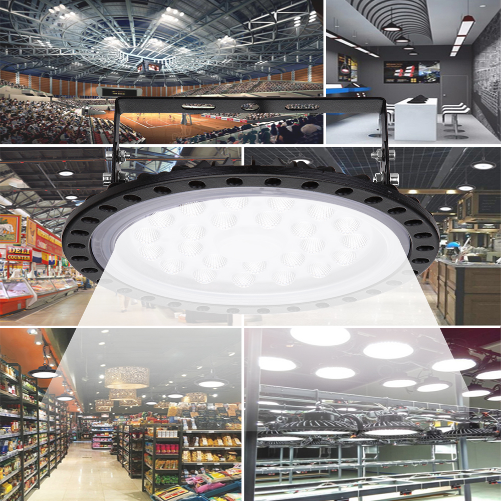 100W Ultra-slim UFO LED High Bay Lights for industrial halls, mining areas, and workshop ceilings