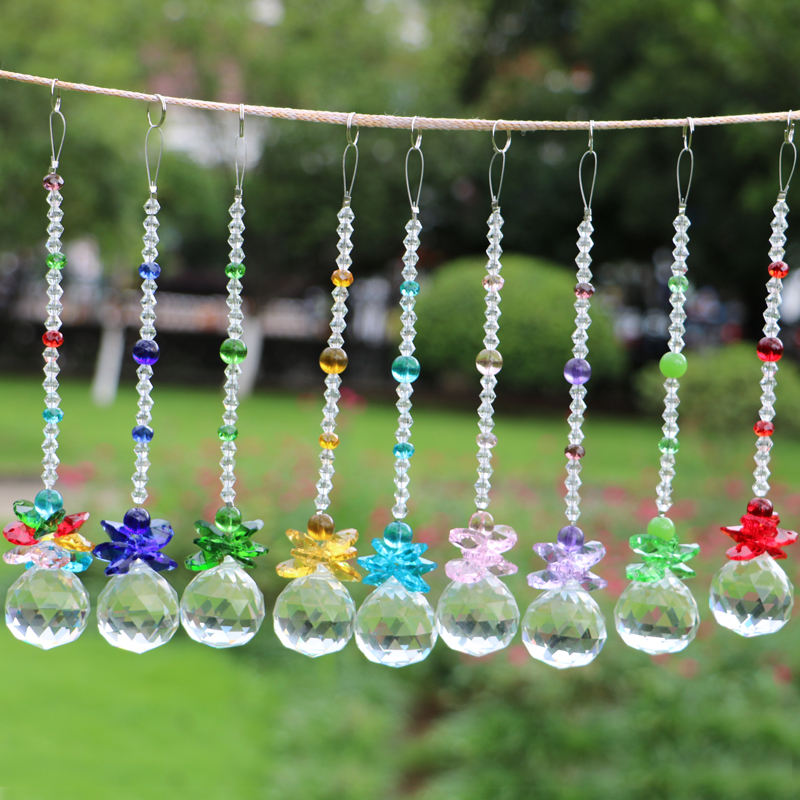 10PCS 30mm K9 Crystal Suncatcher Chandelier Prisms Pendant Hanging Ball Pendants Home Wedding Decoration Rainbow Maker W151-30mm