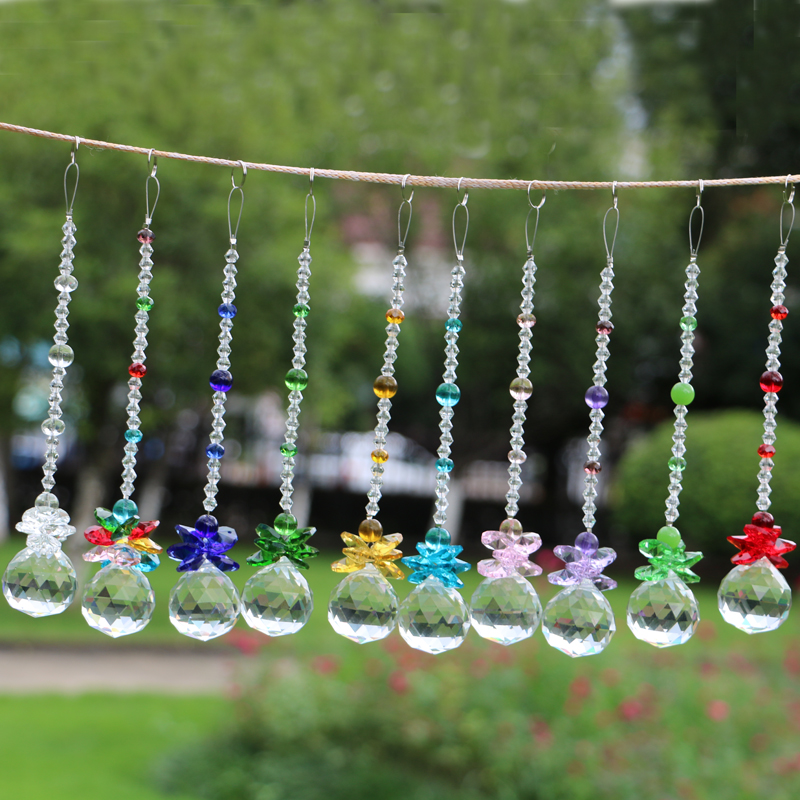 10PCS 40mm K9 Crystal Ball Suncatcher Prisms Pendant Hanging Feng Shui Decoration Window Decor Gift 40mm WQM152-40mm