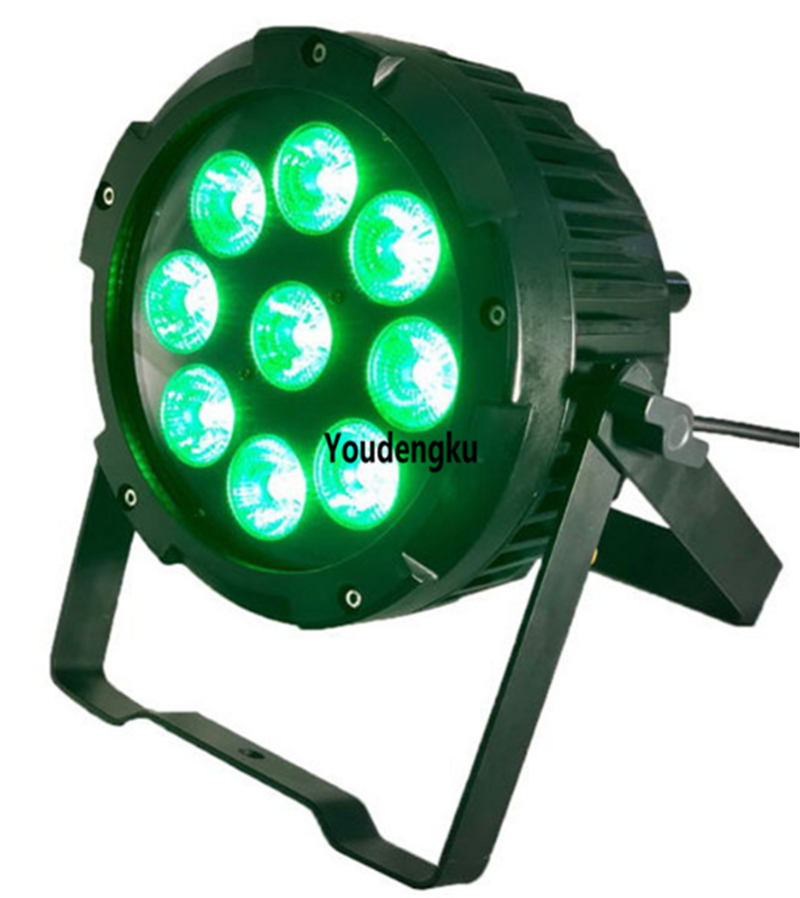 10pcs IP65 waterproof rechargeable 18W RGBWAP 6-in-1 wireless battery-powered outdoor LED par can lights with DMX control
