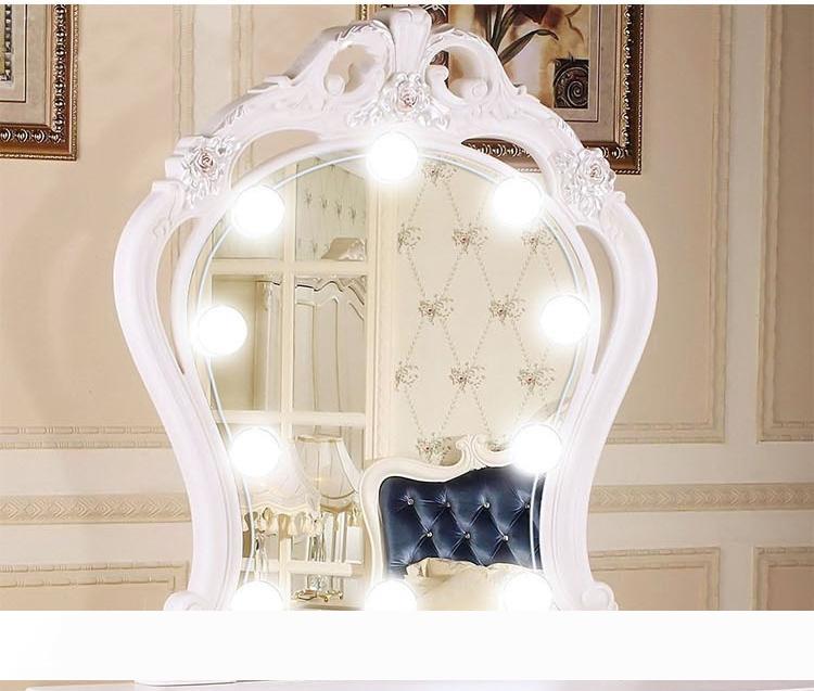 10-piece adjustable vanity mirror lights with dimmable brightness for makeup