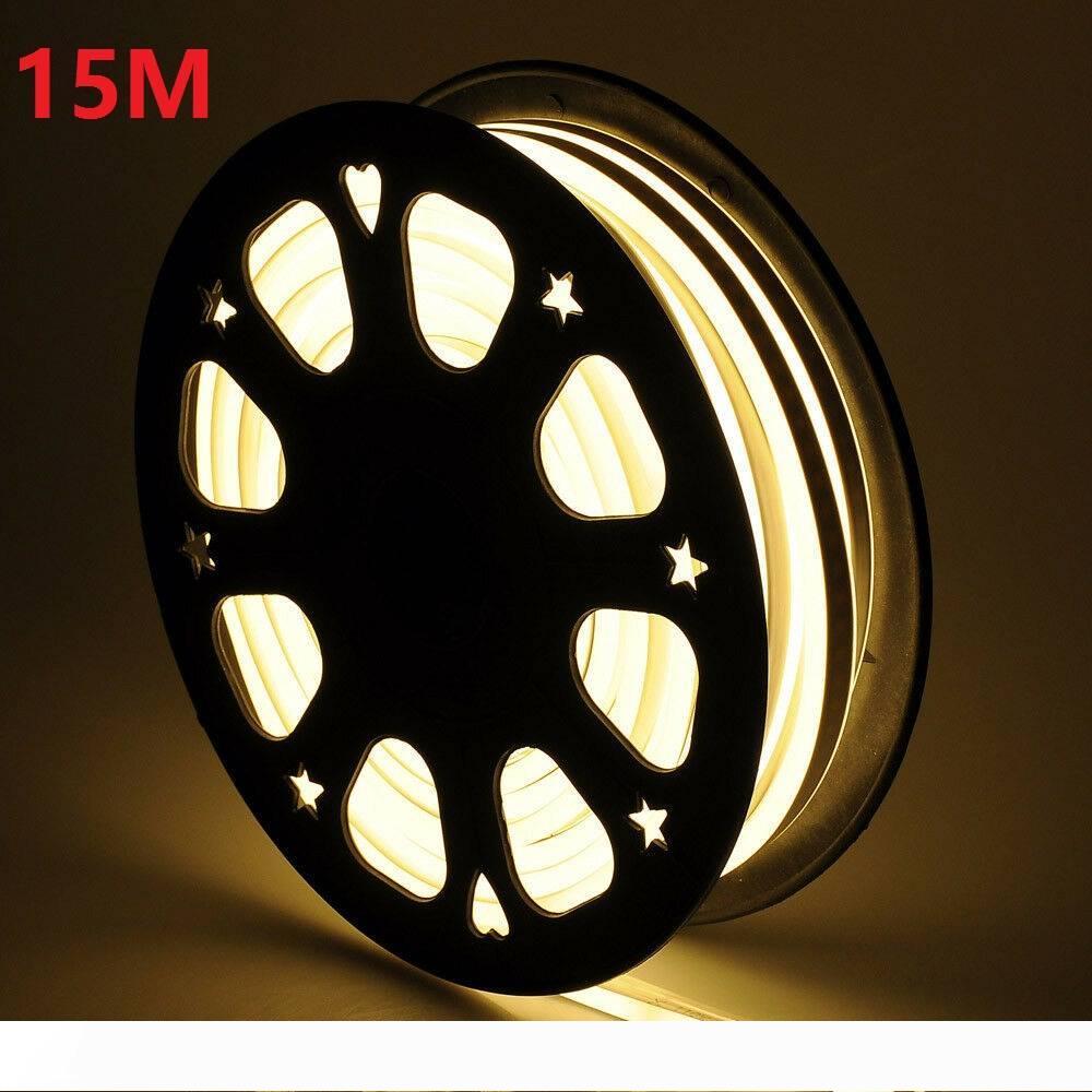 110V LED strip lights, 50ft double-sided neon rope for outdoor Christmas and party decoration