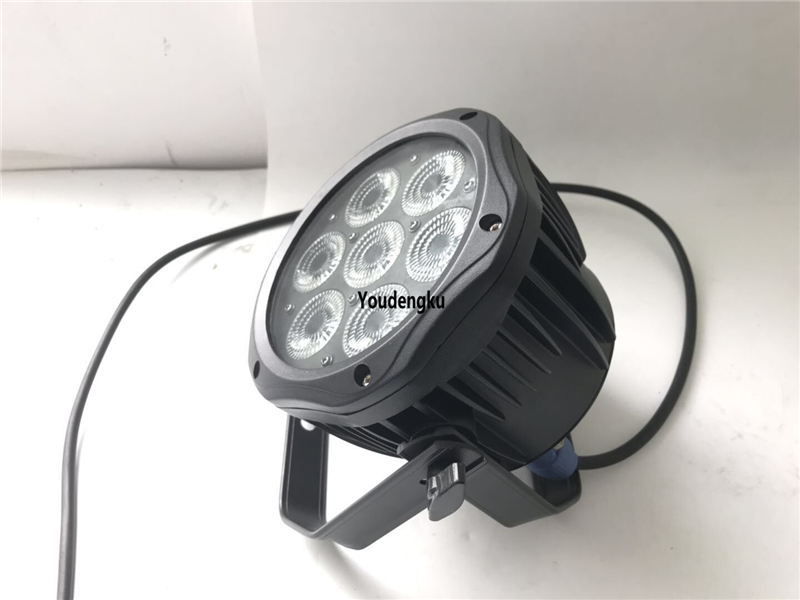 12 compact 7x18W LED mini par lights, slim RGBWA UV 6-in-1 DMX stage fixtures