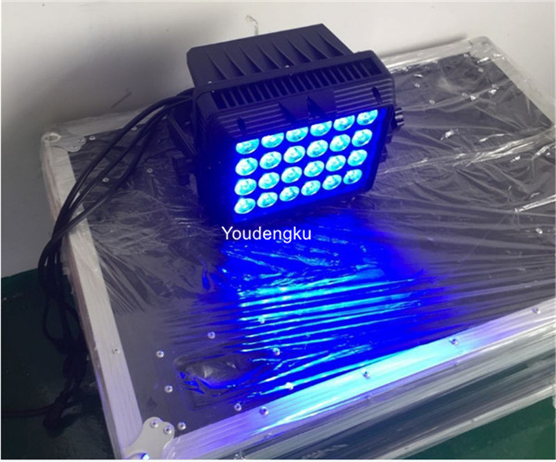 12 outdoor waterproof LED wall lights with 18W RGBWA+UV 6-in-1 color mixing per city