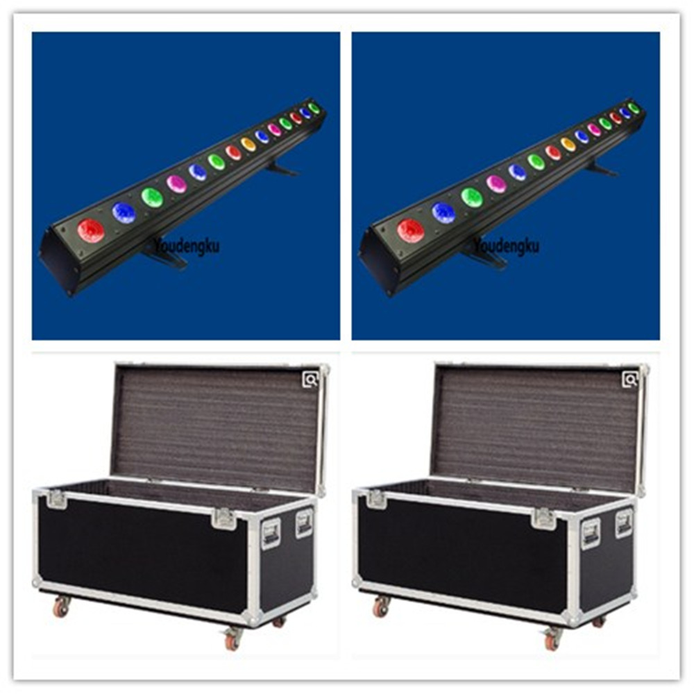 12 RGBWA UV LED wall washers with flight case, 14x18W pixel facade lights