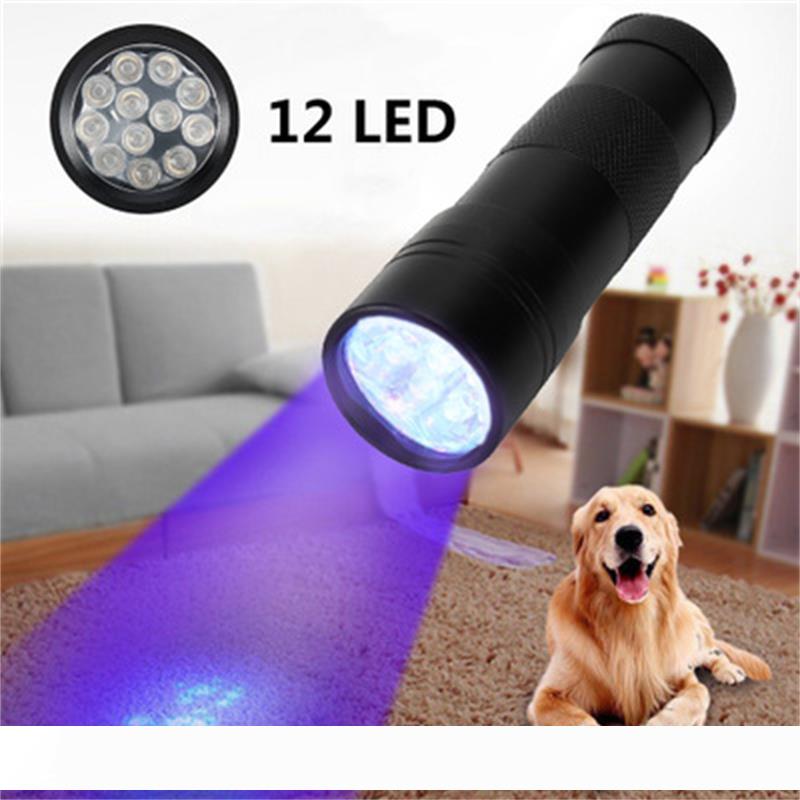 12LED UV flashlight with 395nm wavelength for blacklight detection and marker checking