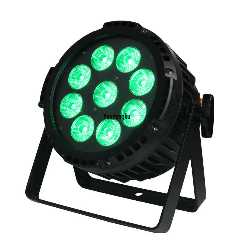 12-piece set with charging case: waterproof outdoor slim RGBWA PAR can lights, 9x15W 5-in-1 wireless DMX battery-powered LED uplighting