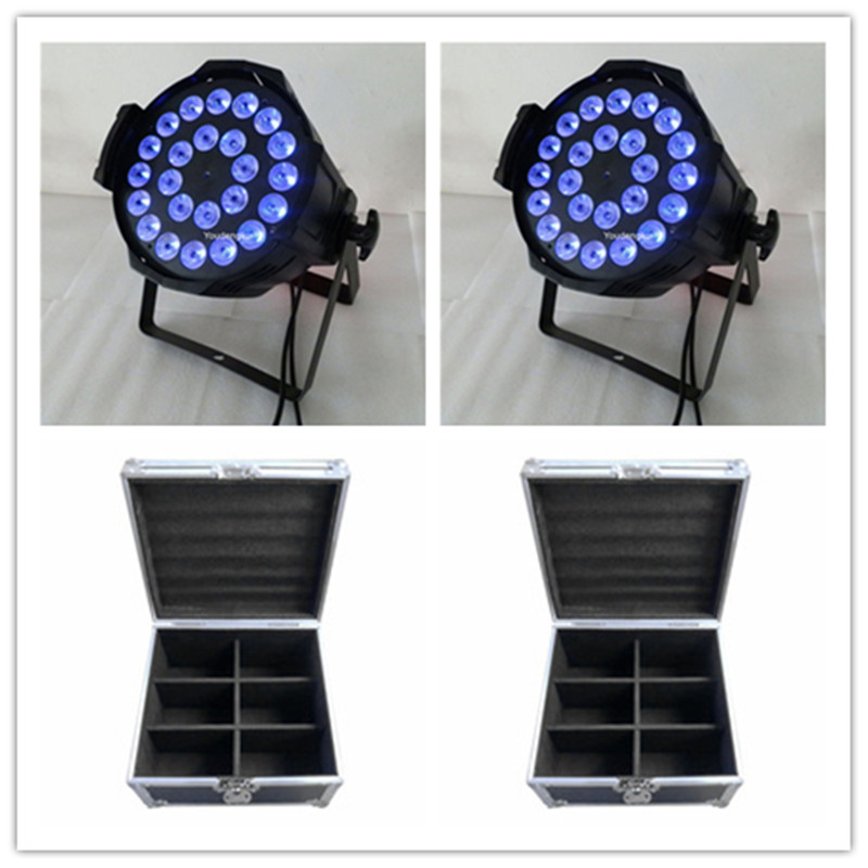 12-piece set with flight case: 24x10W 4-in-1 DMX LED PAR cans for DJ lighting and stage illumination