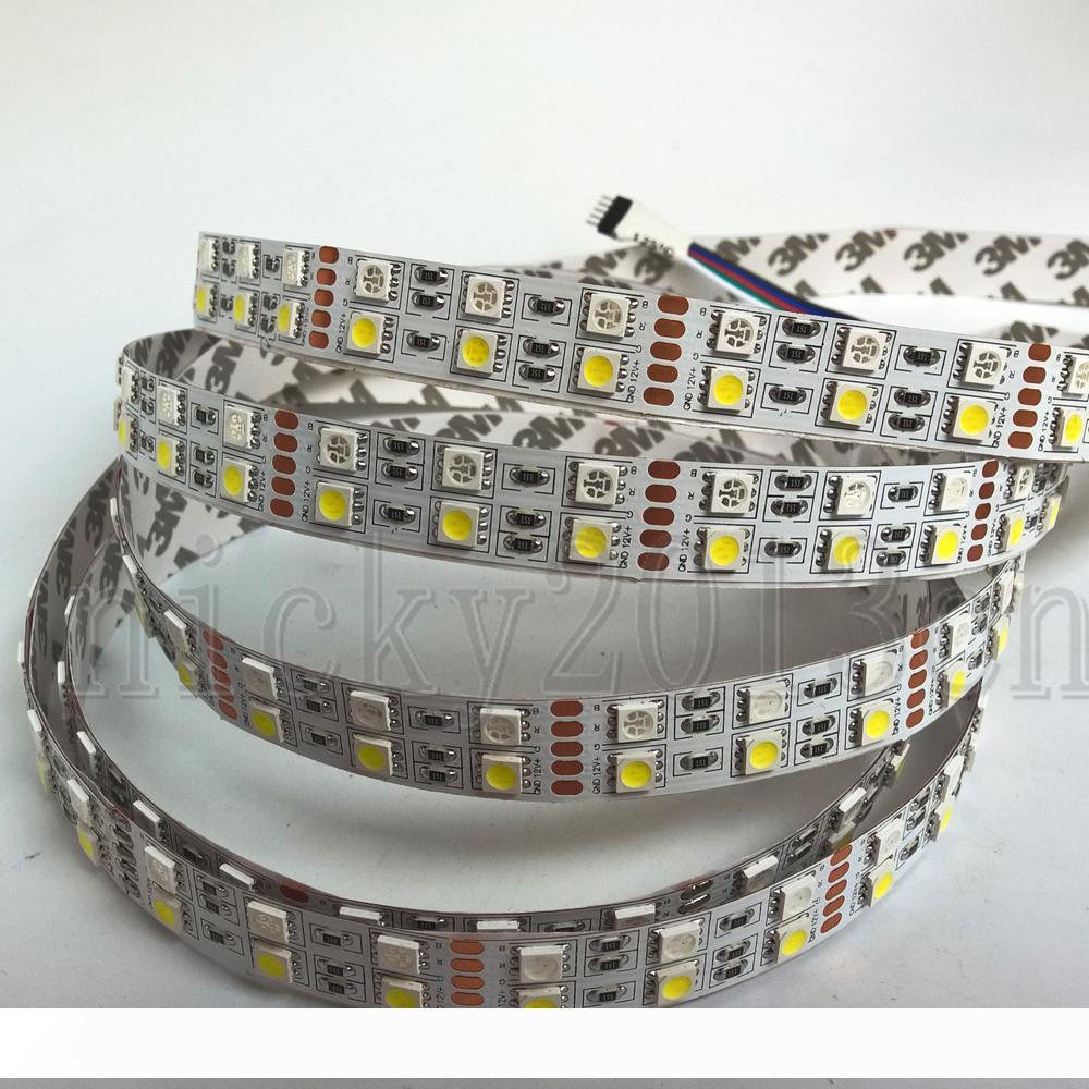 12V 5050 RGBW RGBWW flexible LED strip light, 5-meter length with 600 LEDs, non-waterproof for indoor use, double-row 120 LEDs per meter, color-changing RGB plus warm white