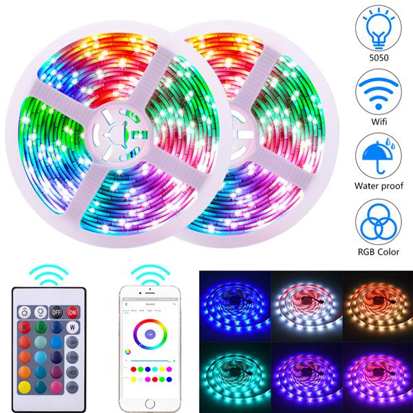 12V-5050 RGB Wifi Remote Control 10 Meters 24 Keys 300 Strips Lights (40W) Light Strip Dual Disk Discount