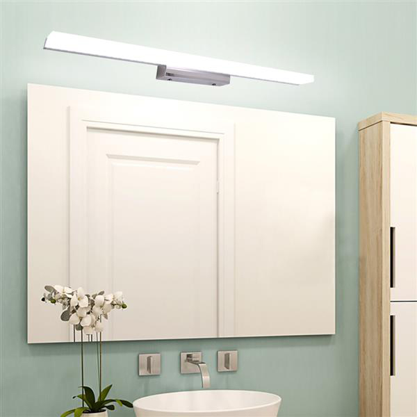 12W 80CM smart bathroom light bar in silver and white with high brightness and premium materials for indoor lighting
