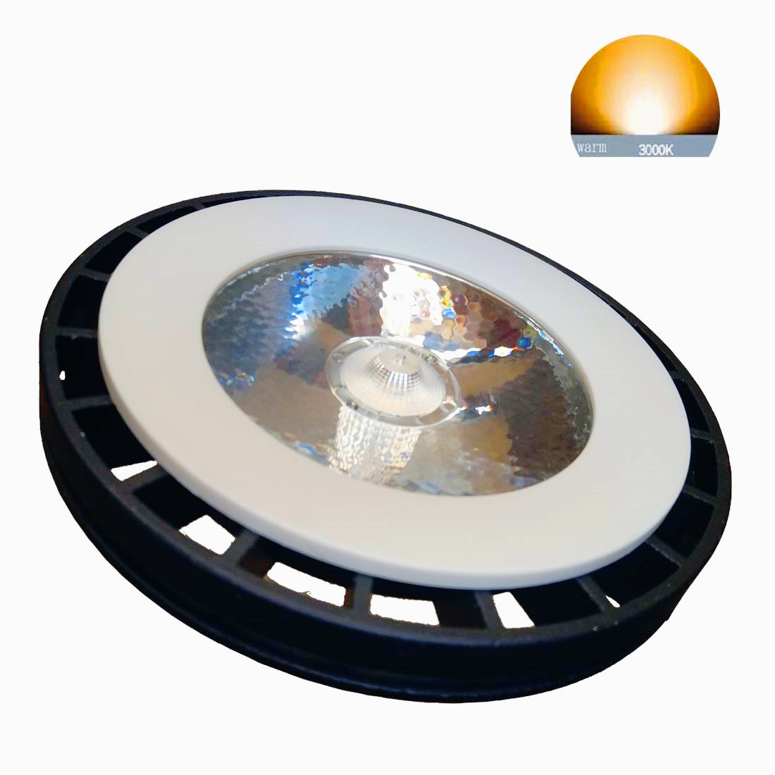 12W AR111 LED spotlight with 15¡ã narrow beam angle, warm white dimmable light in aluminum housing