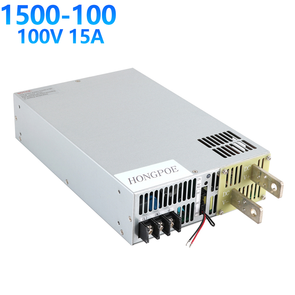 1500W 15A 100V power supply with 0-5V analog signal control for 0-100V adjustable output and PLC compatibility