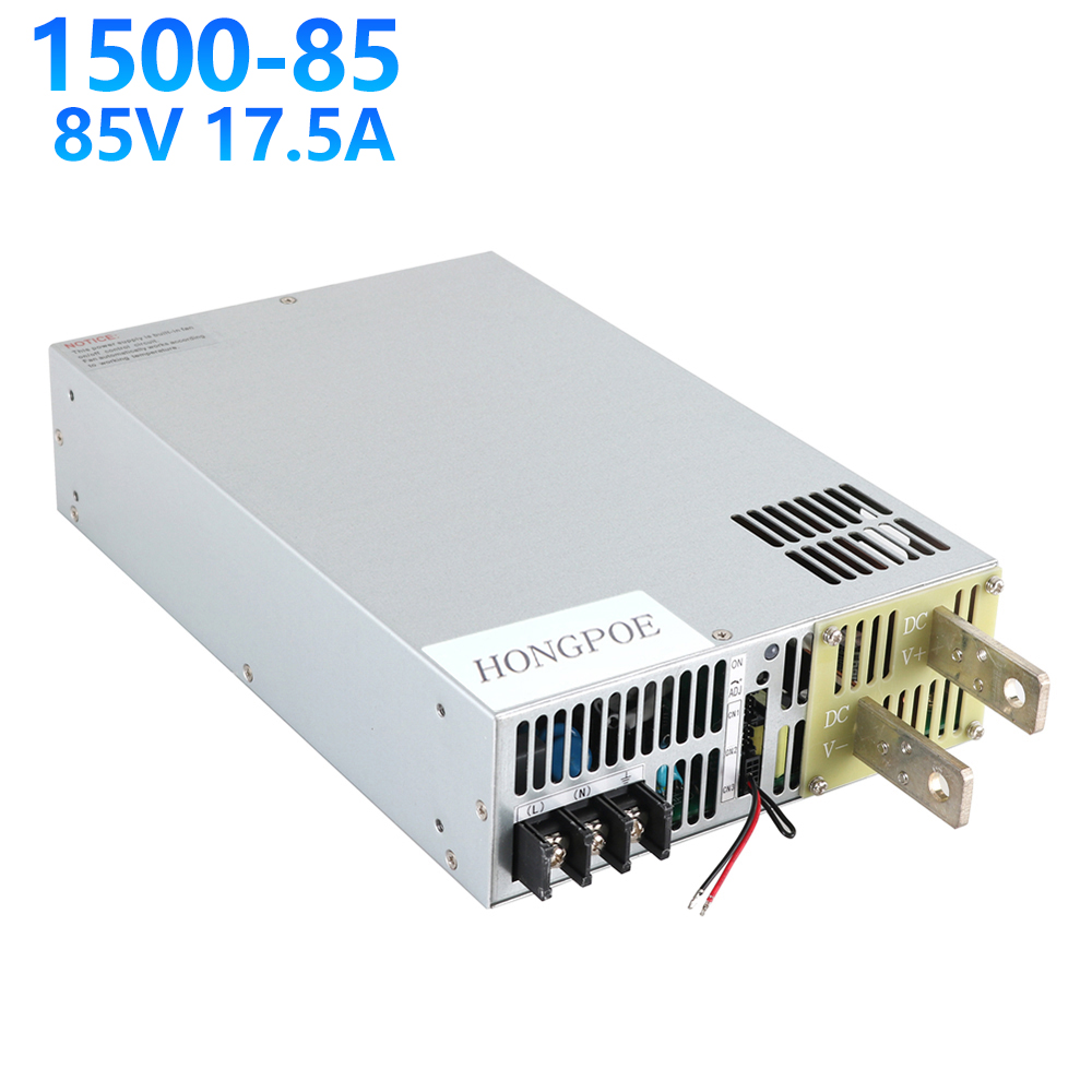 1500W 17.5A 85V power supply with 0-5V analog signal control for 0-85V adjustable output and PLC compatibility