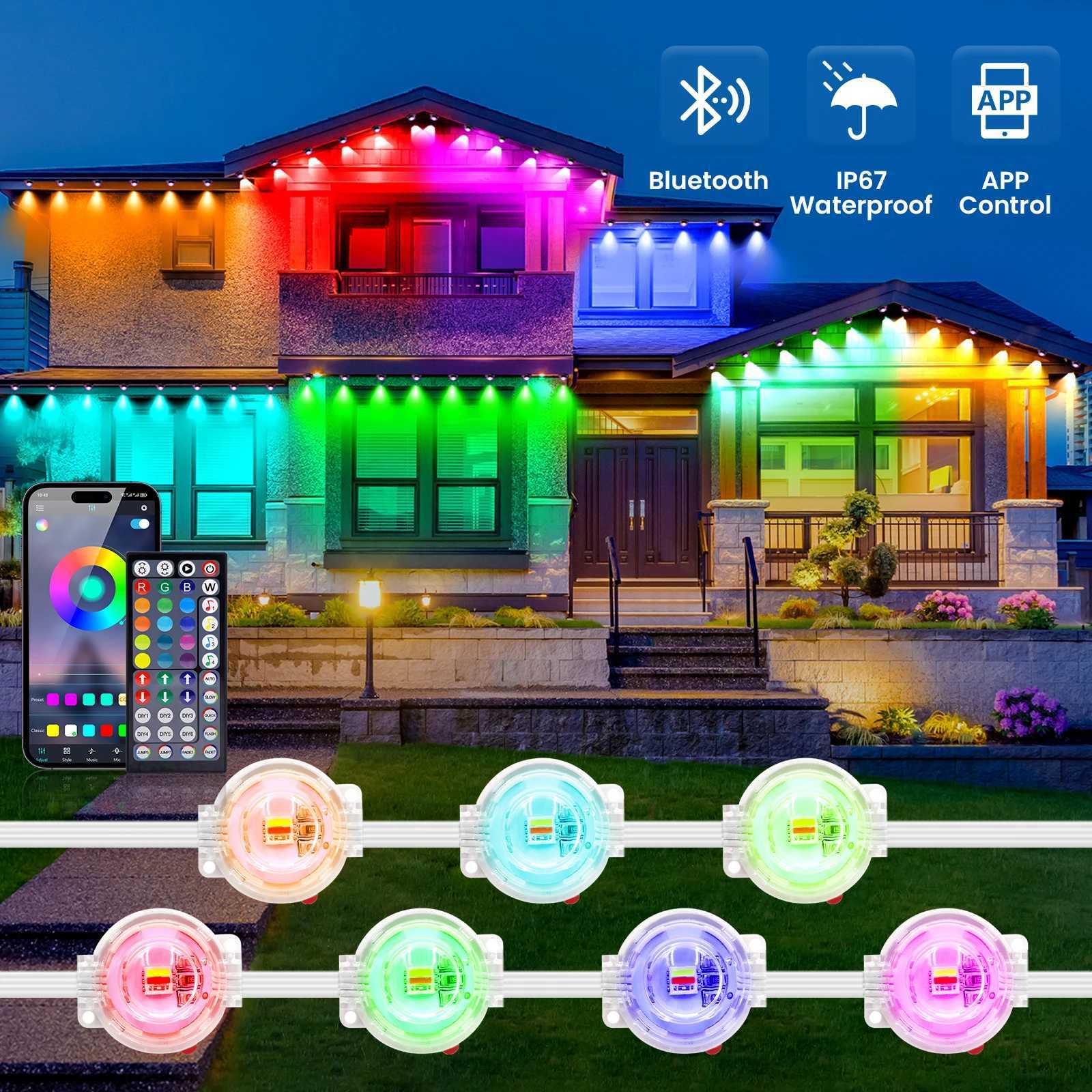 15M 30M 60M permanent outdoor Eaves LED light waterproof RGBCCT string light application Bluetooth whole house Christmas party light X241114

Waterproof RGBCCT Bluetooth LED string lights for permanent outdoor eaves installation, available in 15M 30M 60M lengths, ideal for whole-house Christmas and party lighting