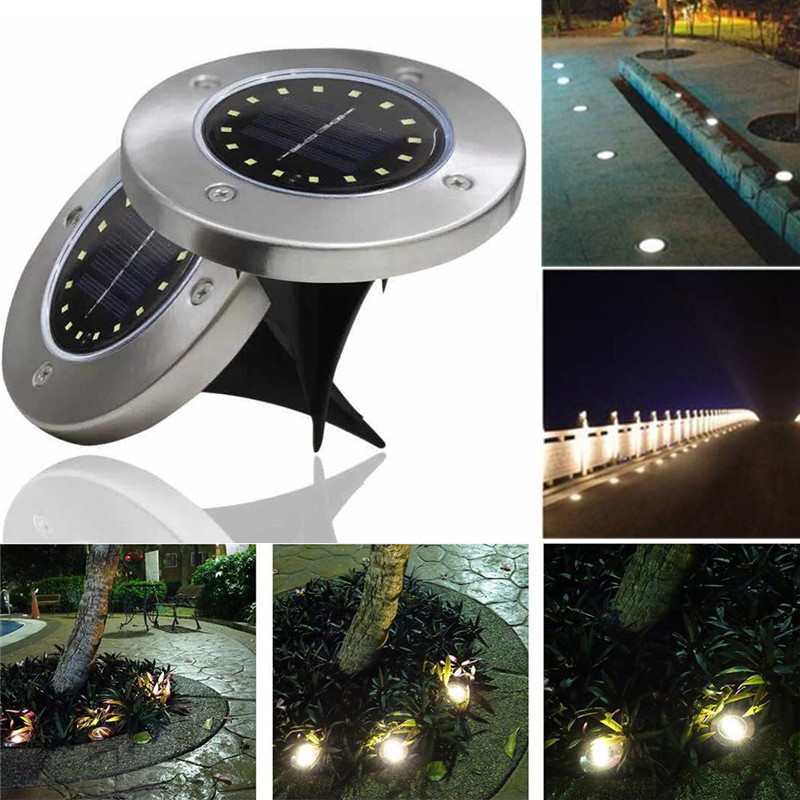 16 LED solar-powered garden lights for waterproof outdoor pathway and lawn decoration