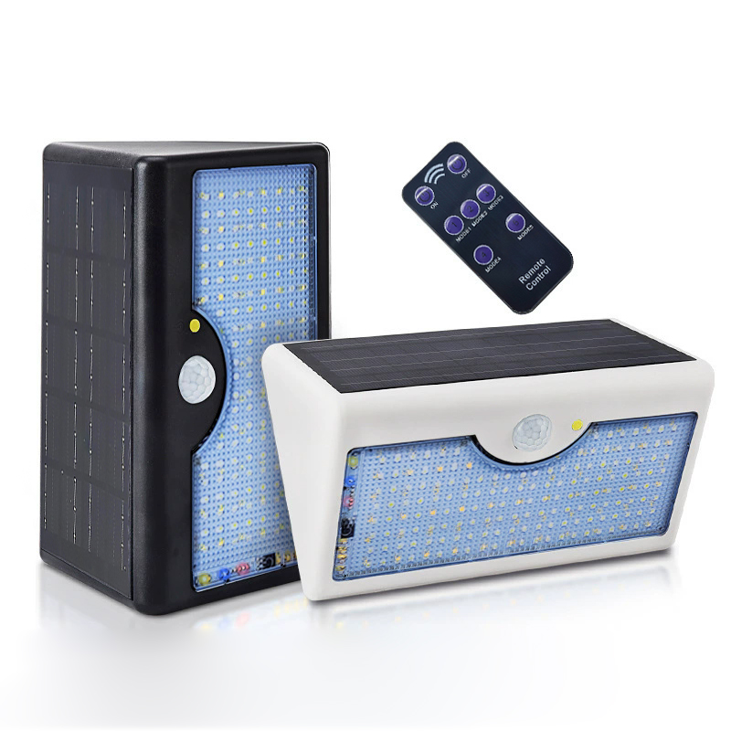 160LED solar-powered wall light with motion sensor, IP65 waterproof, outdoor wall-mounted with hook
