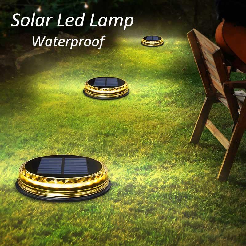17-LED solar garden lights with IP65 waterproof rating for outdoor pathways and patios