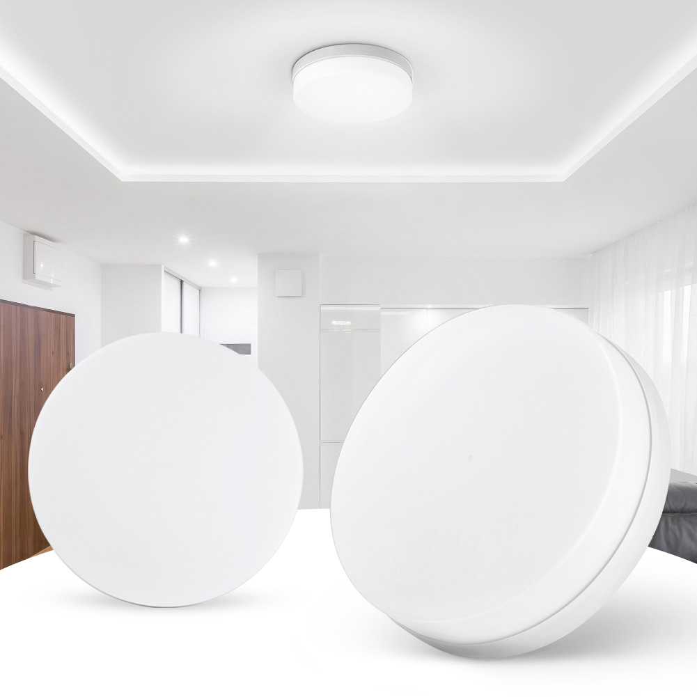 18W LED ceiling light in cool white, round disc design for offices, schools, hotels, and home decor