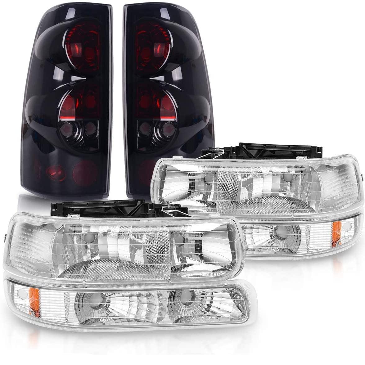 1999-2002 Chevy Silverado chrome headlight and taillight combo set