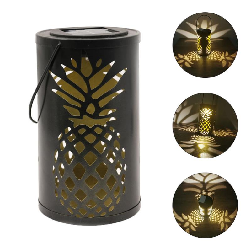 1pc decorative solar garden light with hollow-out design and handle for lawn or yard
