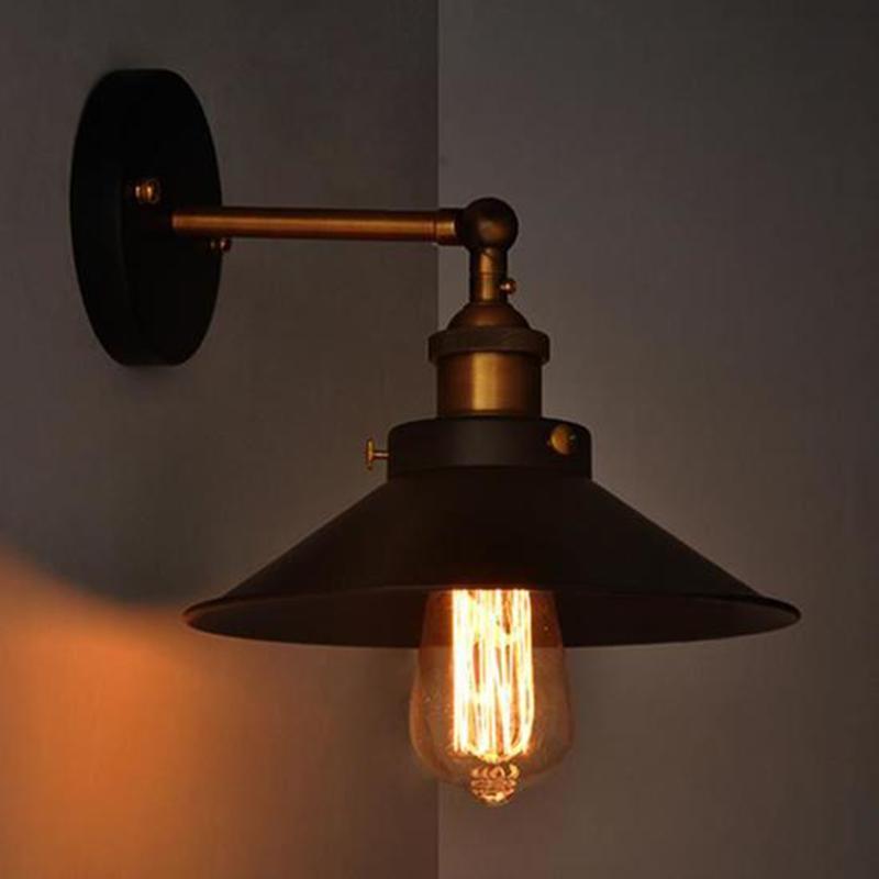 1pc Vintage Industrial Wall Lamp - Retro Umbrella Design for Home, Study or Living Room Decor