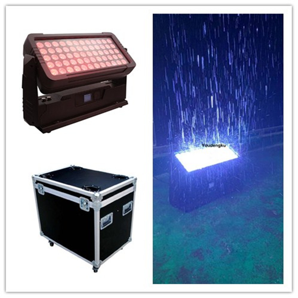1pcs IP65-rated outdoor RGBW 4in1 DMX512 wall washer with case, 60x10W for city color decoration and Christmas lighting