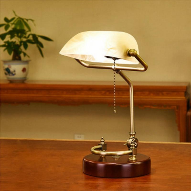 1-Piece White Glass Banker's Shade Replacement for Table Lamps