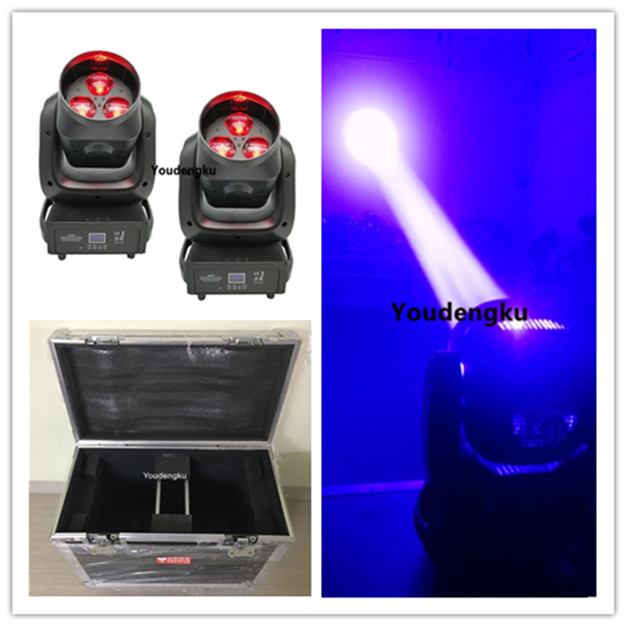 2 compact 40W LED beam moving heads with flight cases, featuring RGBW zoom and popular small design