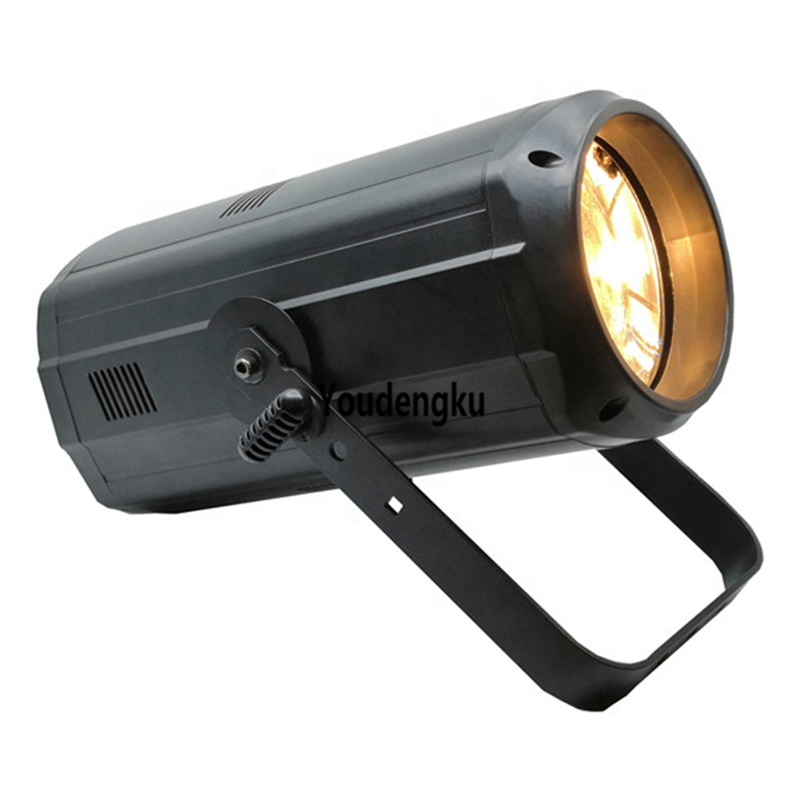 2 high-brightness 64-COB 200W warm white LED par lights with zoom function for stage use