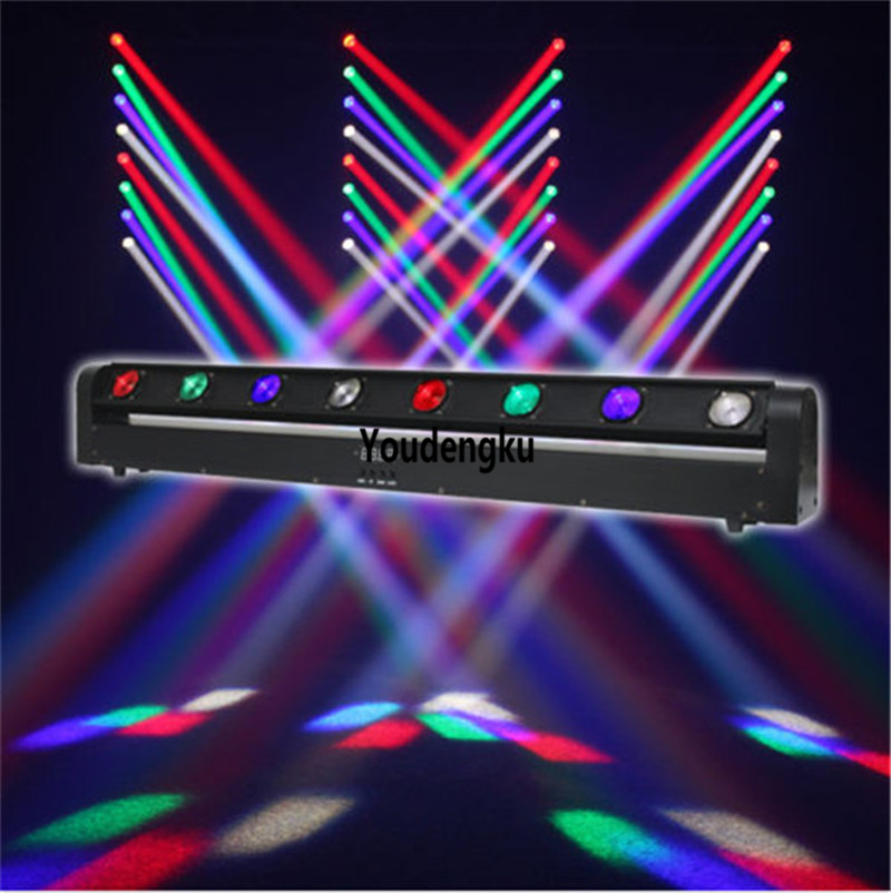2 high-power 8x10W RGBW moving head LED linear lights for stage and disco effects