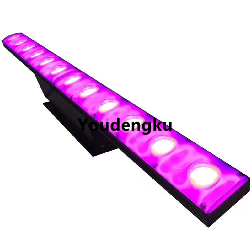 2 pieces of 12x3W warm/cool white 72pcs RGB 3-in-1 SMD 5050 LED indoor wall washer hybrid pixel bar light