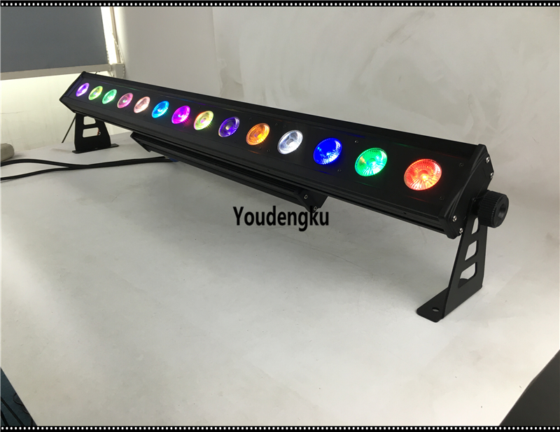 2 pieces of 14-lens 30W COB LED wall washers with DMX512 control, 3-in-1 RGB waterproof IP65 stage lighting bars